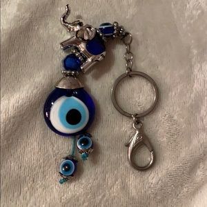 Evil Eye Elephant Key Chain